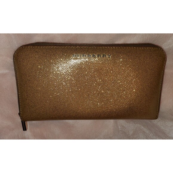 Burberry Gold Sparkly Long Zip Wallet - Picture 1 of 12